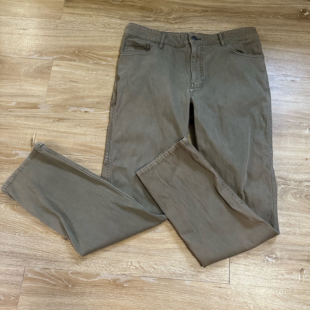 Woolrich Pants Mens 32x32 Utility Work Straight Fit  Pant Stretch Cargo green